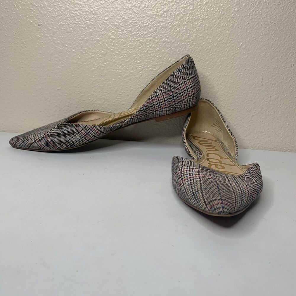 Sam Edelman Rodney D'Orsay Flats Glen Plaid Pattern Sz 9 Pointed Toe - Picture 2 of 11